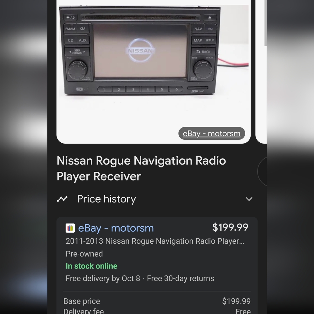 2013 Nissin Rogue In-Dash Car Stereo with GPS Navigation - Black